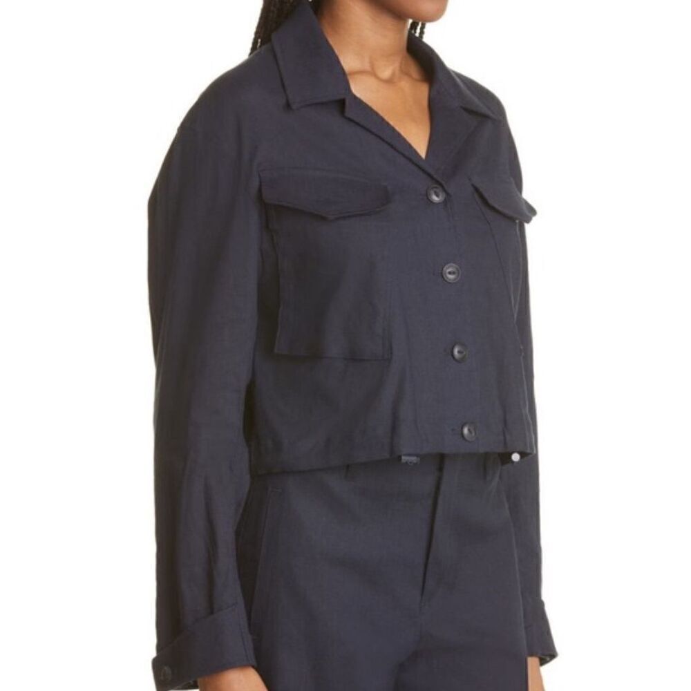 Rag & Bone Piper Linen Jacket In Navy Nwot Size Xl - image 4